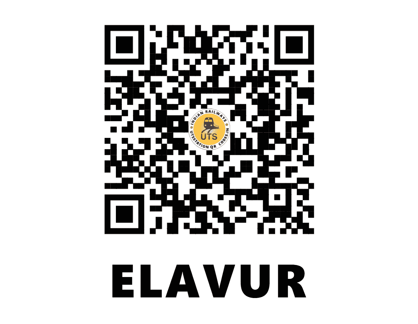 UTS QR Code for ELAVUR - ELR (SR - TAMIL NADU)